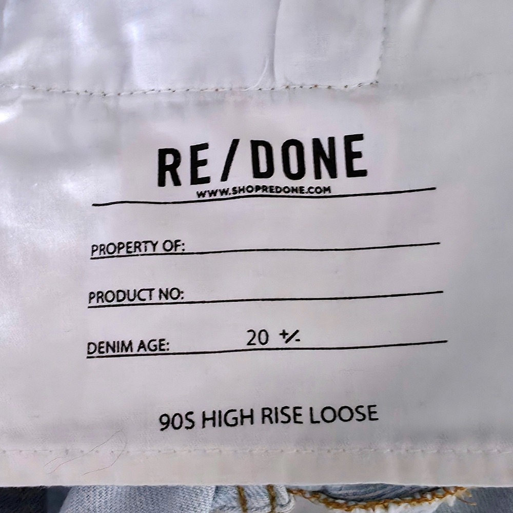 RE/DONE Originals 90s High Rise Loose Jeans Size 24 Bleach Destroy EUC - Picture 12 of 14